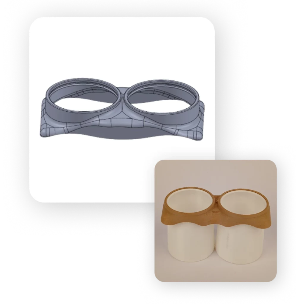 maquette 3d d'un emballage écologique à base de chanvre pour des pots de yaourt